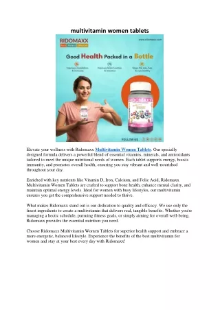 multivitamin women tablets