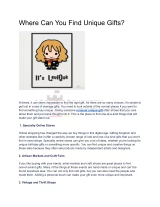 where can you find unique gifts