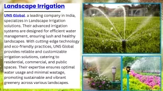 Landscape Irrigation Services in India