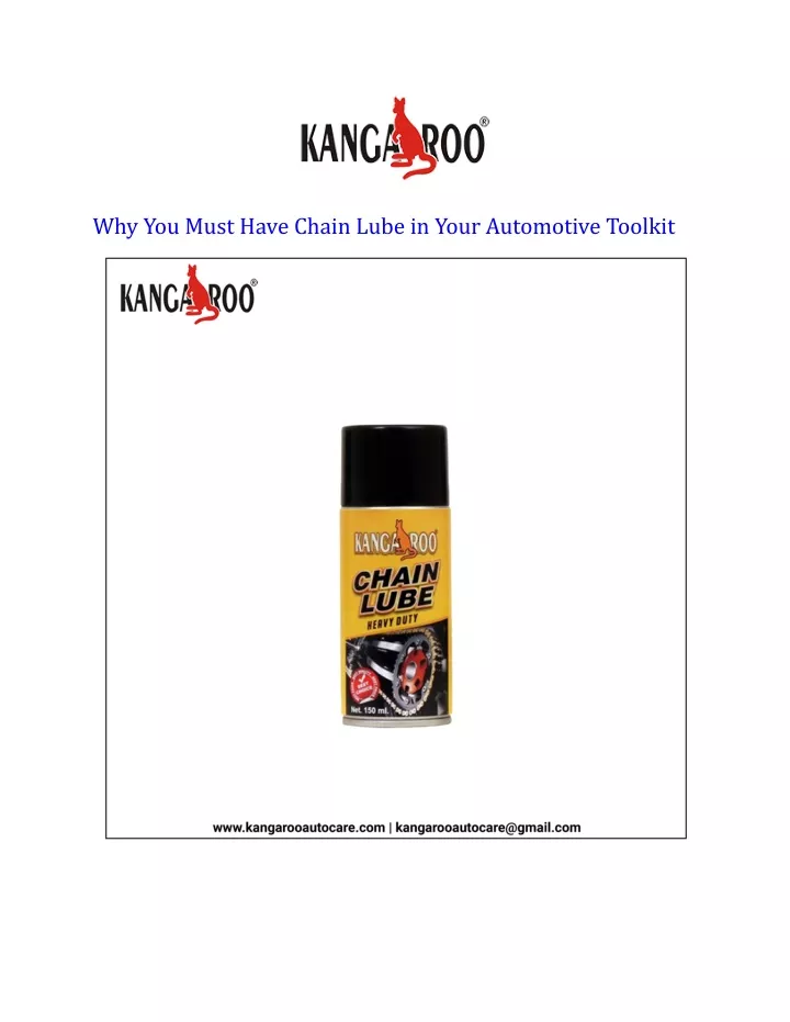 why you must have chain lube in your automotive