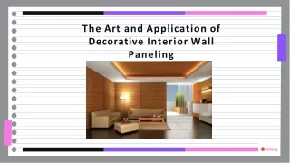 The Art and Application of Decorative Interior Wall Paneling - Ventura India