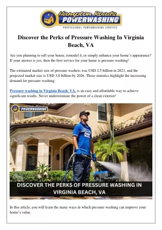 Discover the Perks of Pressure Washing In Virginia Beach, VA