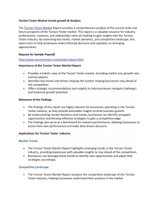 Torsion Tester Market
