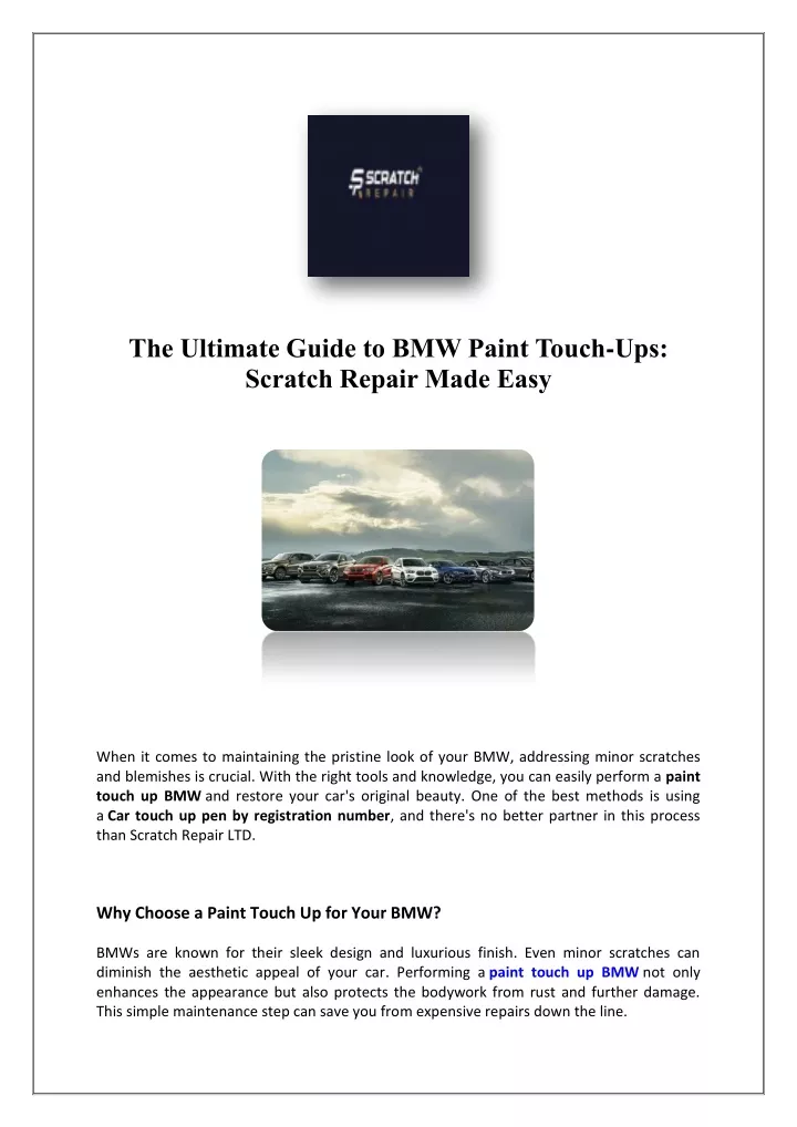 the ultimate guide to bmw paint touch ups scratch