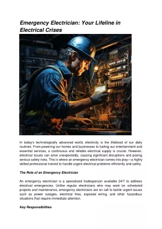 Emergency electrician