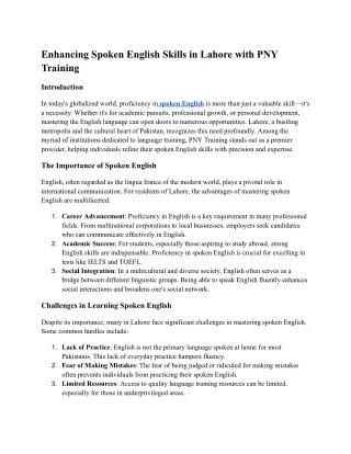 spoken english language in lahore