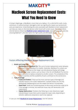 MacBook Screen Replacement Costs- What You Need to Know