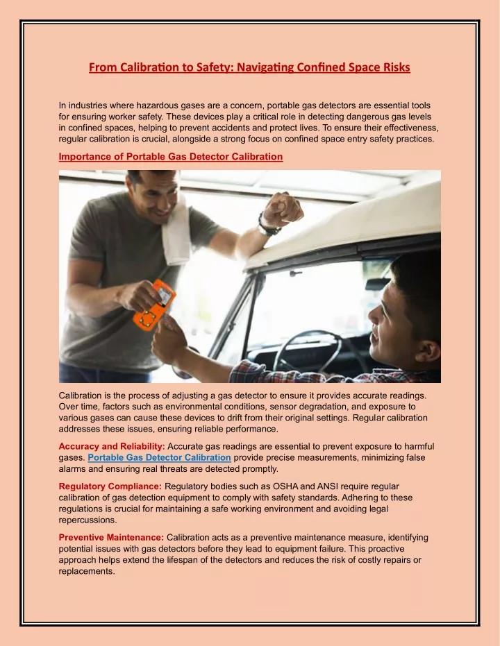 from calibration to safety navigating confined