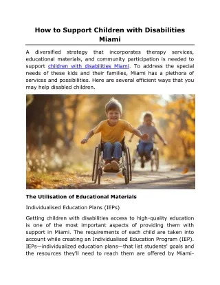 how to support children with disabilities miami