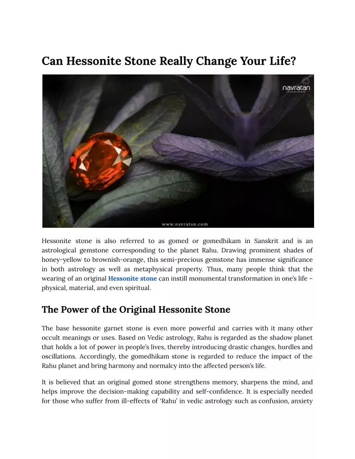 can hessonite stone really change your life