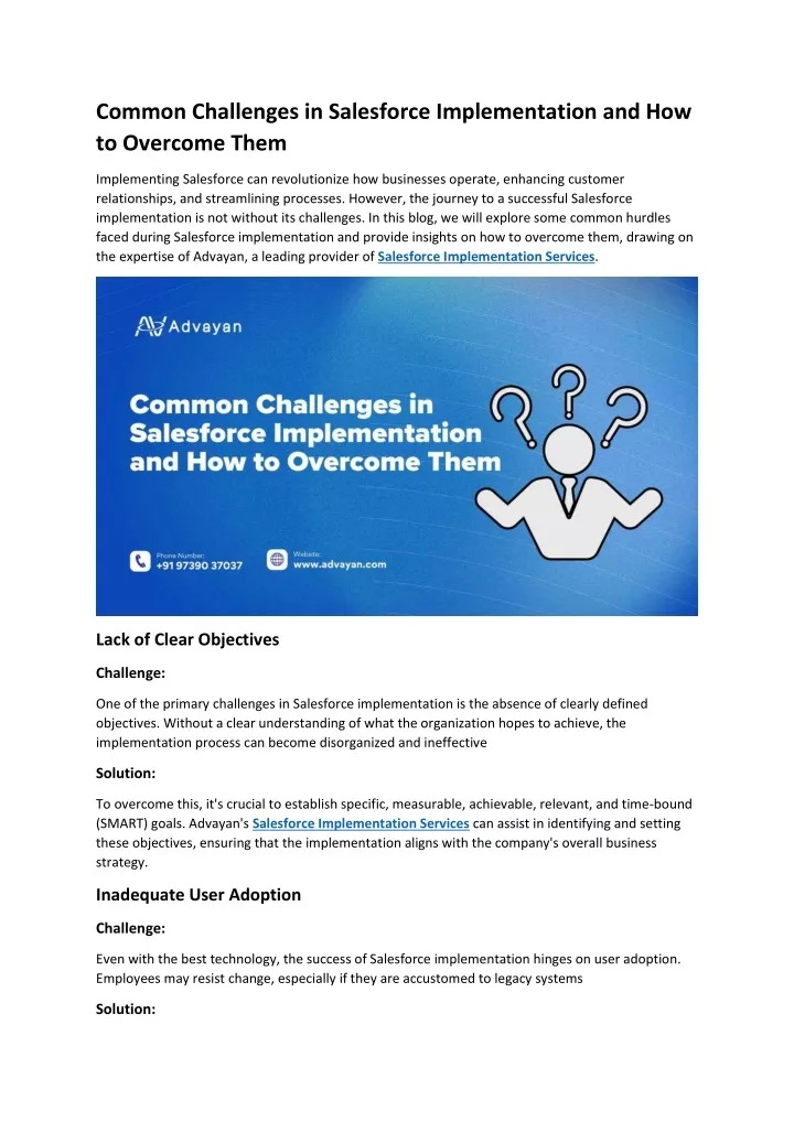 common challenges in salesforce implementation