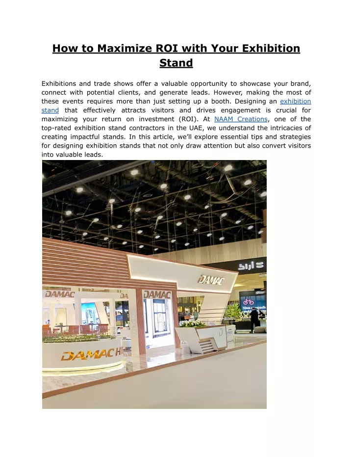 how to maximize roi with your exhibition stand