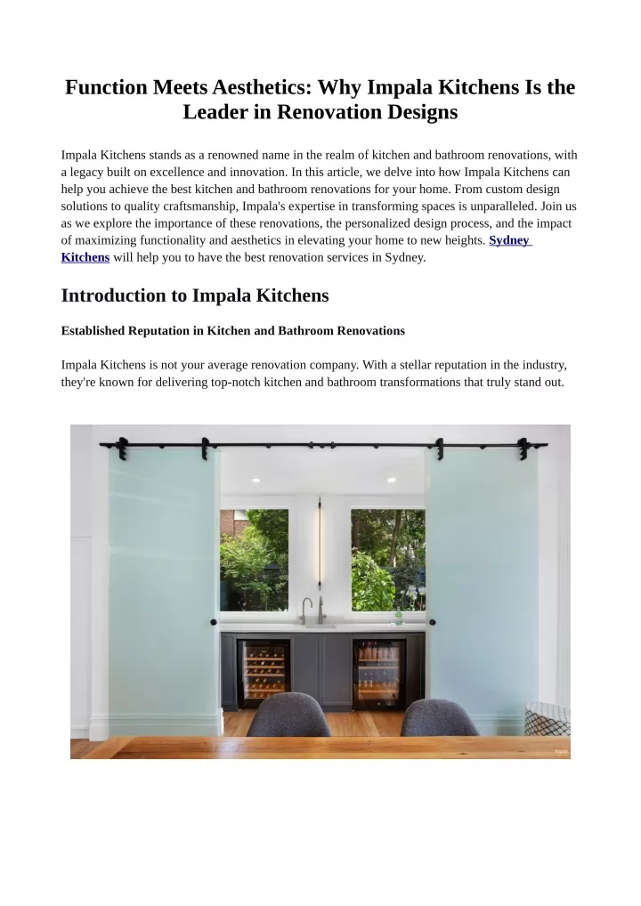 function meets aesthetics why impala kitchens