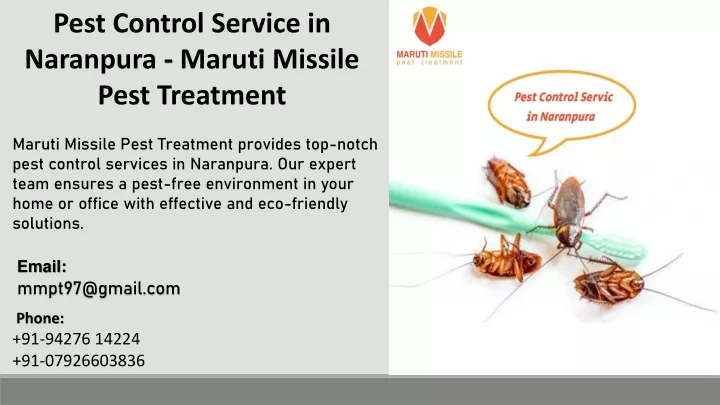 pest control service in naranpura maruti missile