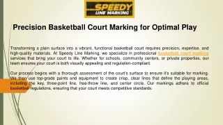 Precision Basketball Court Marking for Optimal Play