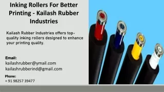 Inking Rollers For Better Printing -  Kailash Rubber Industries.