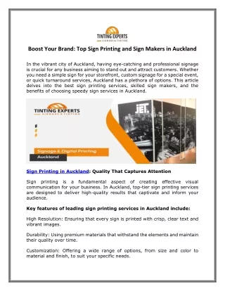 Top Sign Printing and Sign Makers in Auckland