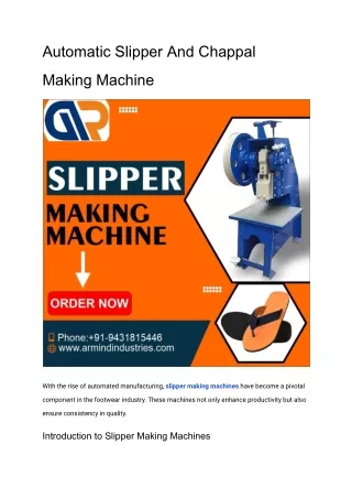 automatic slipper and chappal