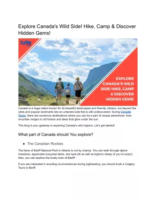 Explore Canada's Wild Side! Hike, Camp & Discover Hidden Gems!