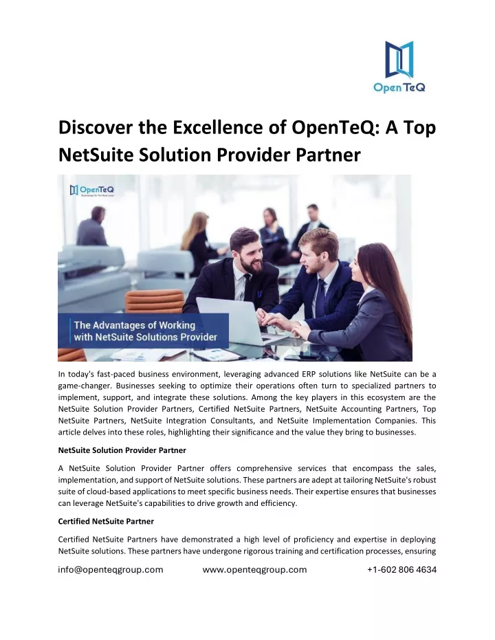 discover the excellence of openteq a top netsuite