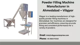 Powder Filling Machine Manufacturer in Ahmedabad – Vibgyor