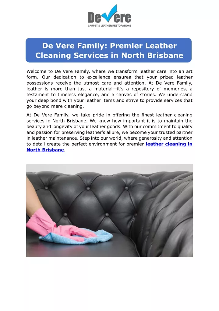 de vere family premier leather cleaning services