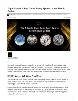 top 4 sports silver coins every sports lover