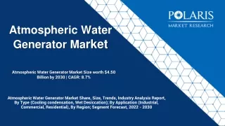 atmospheric water generator market size worth 4 50 billion by 2030 cagr 8 7