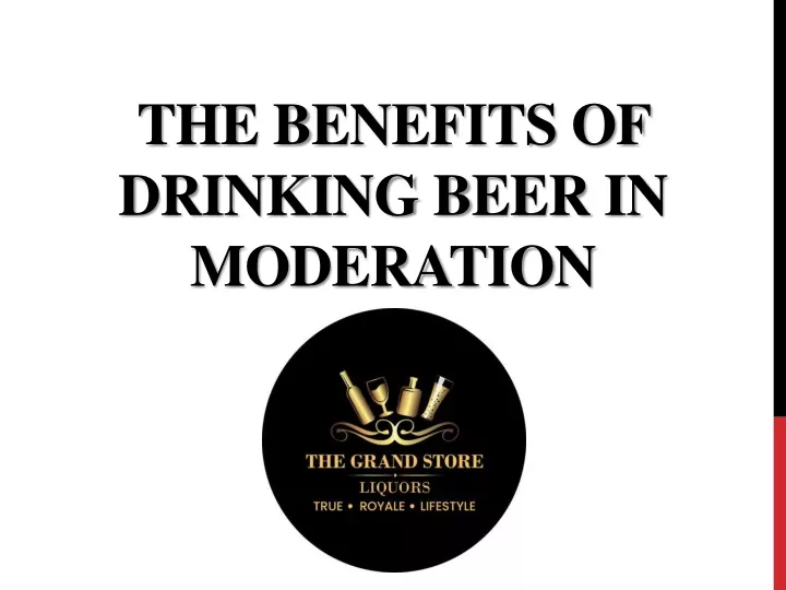 the benefits of drinking beer in moderation