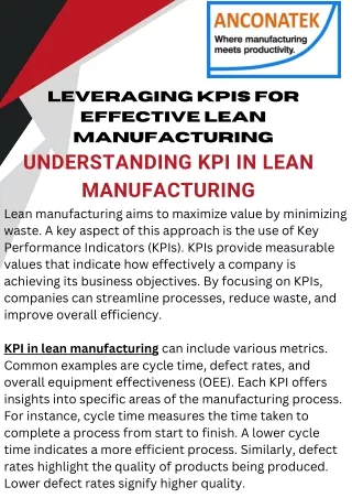 Mastering KPI Lean Manufacturing for Optimal Efficiency