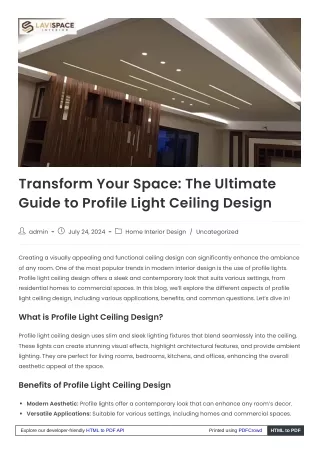 Profile Light Ceiling Design: Illuminating Modern Interiors