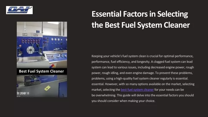 essential factors in selecting the best fuel