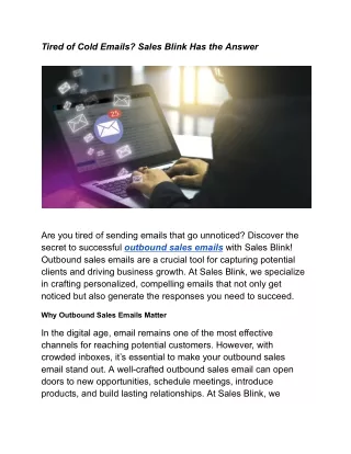 tired of cold emails sales blink has the answer