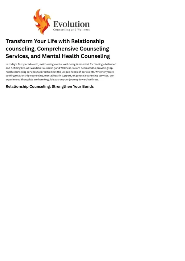 Mental Health Counselling