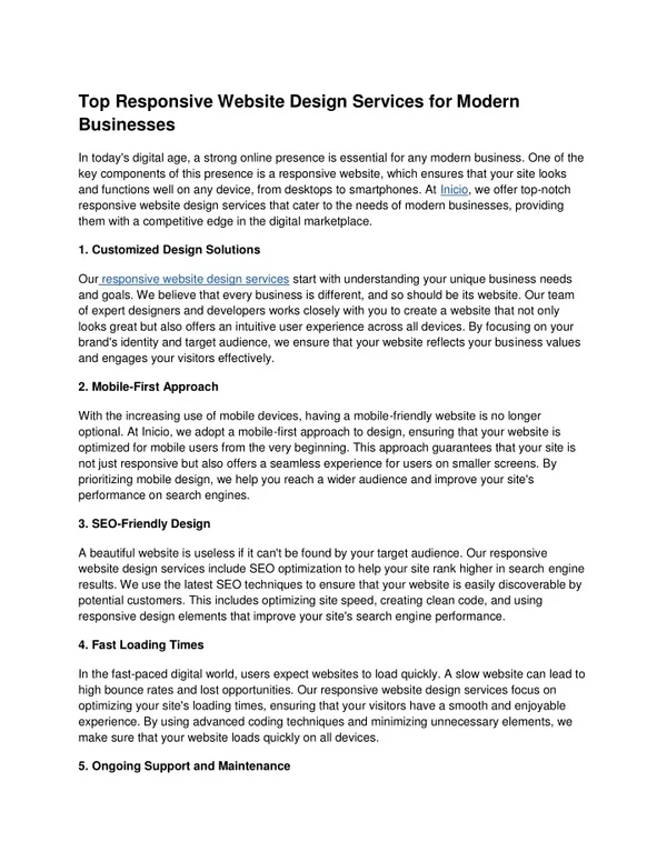 Top Responsive Website Design Services for Modern Businesses