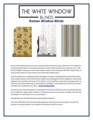 roman window blinds