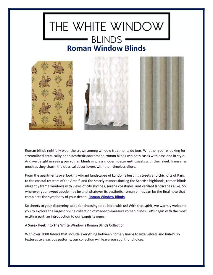 roman window blinds