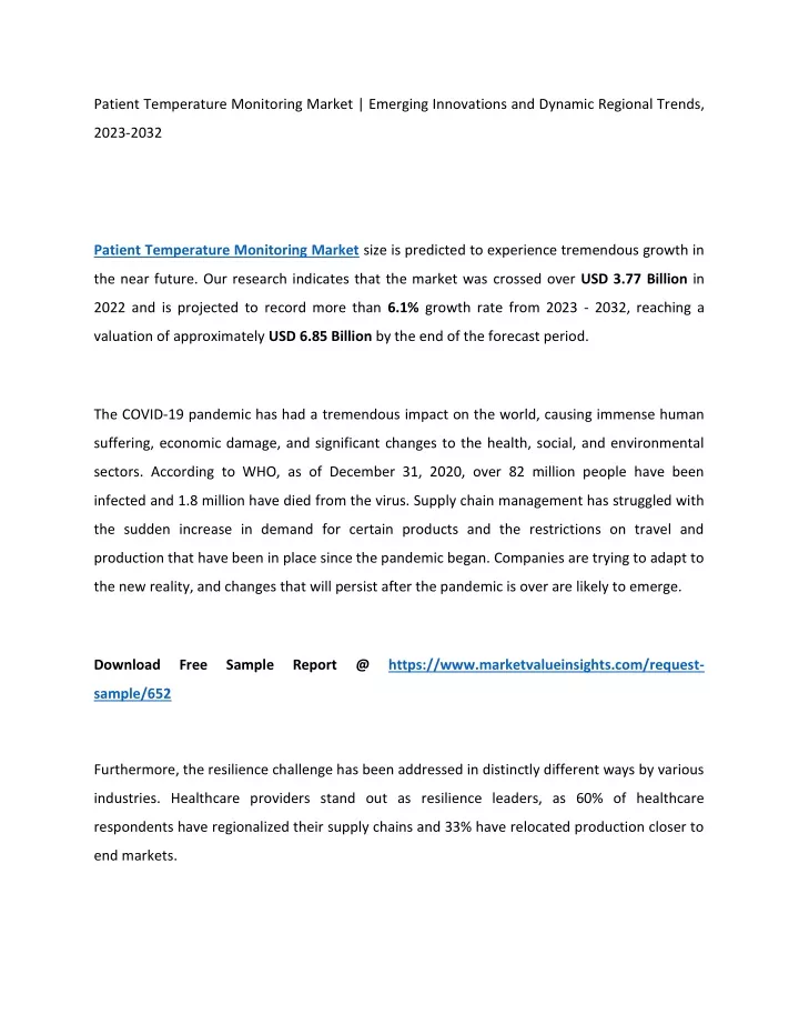 patient temperature monitoring market emerging