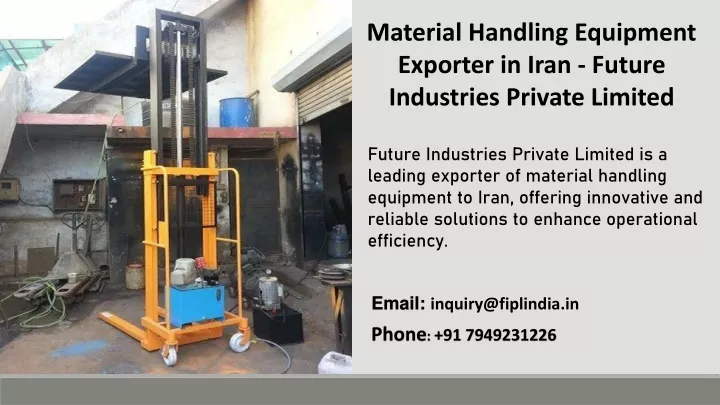 material handling equipment exporter in iran