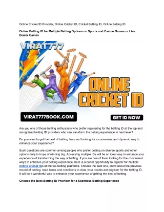 Online Cricket ID Provider, Online Cricket ID, Cricket Betting ID, Online Betting ID (1)
