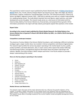 Battery-Free Sensors Market