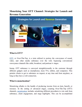 Monetizing Your OTT Channel: Strategies for Launch and Revenue Generation