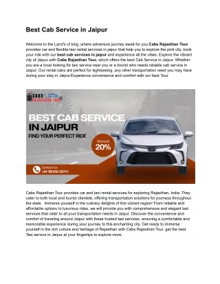 best cab service in jaipur