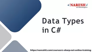 Data Types in C# in Nareshit