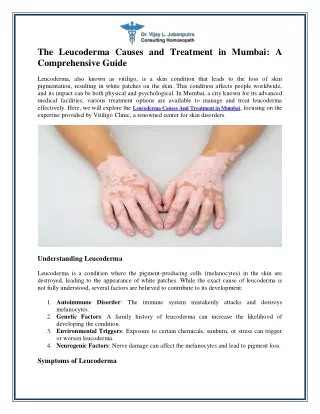 the leucoderma causes and treatment in mumbai