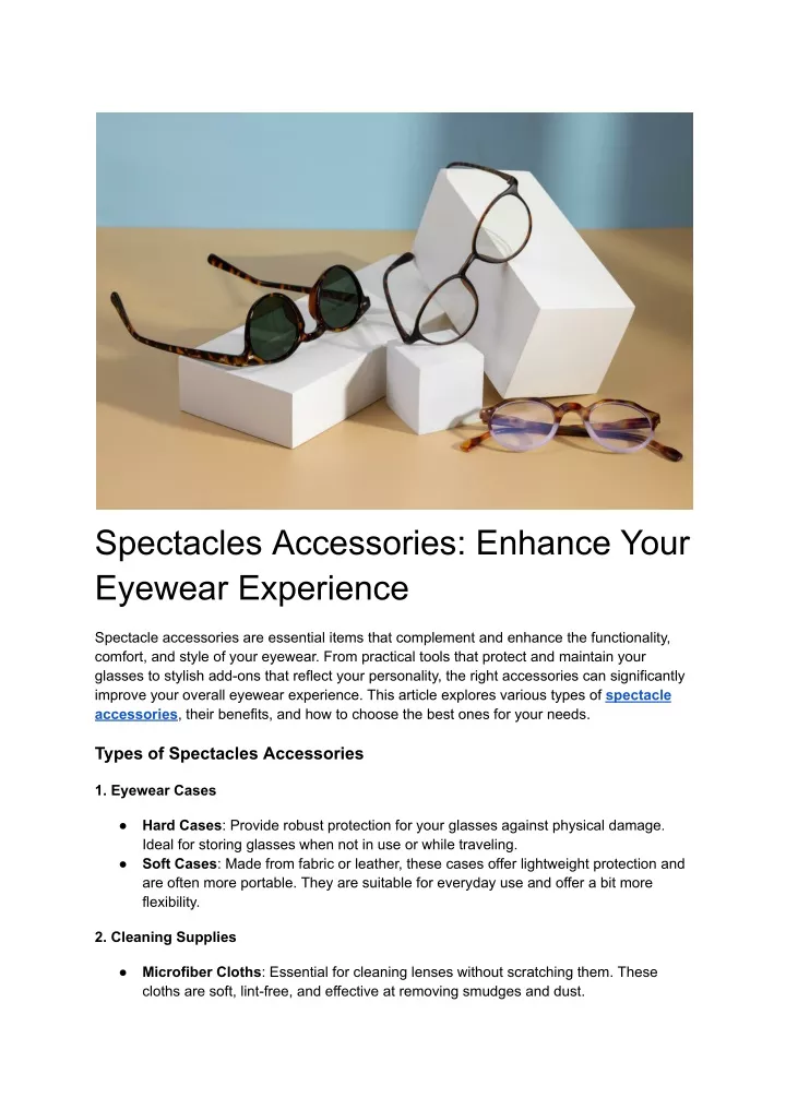 spectacles accessories enhance your eyewear