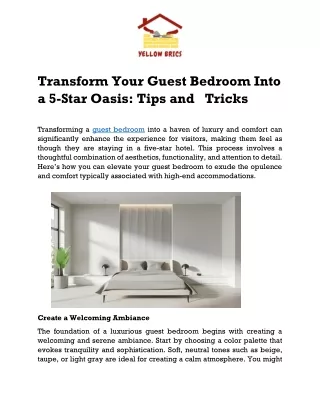 transform your guest bedroom into a 5 star oasis