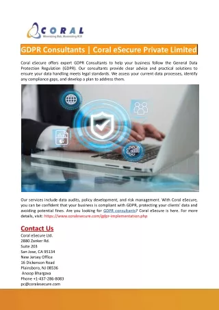 GDPR Consultants-Coral eSecure