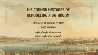 The Common Mistakes of Remodeling a Bathroom