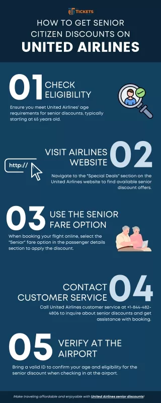 How to get senior citizen discounts on United Airlines?